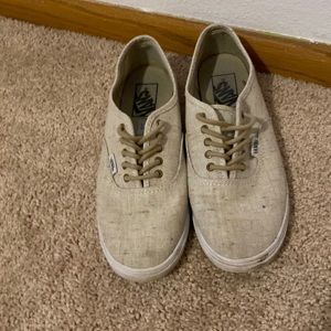Cream speckled Vans, size 8